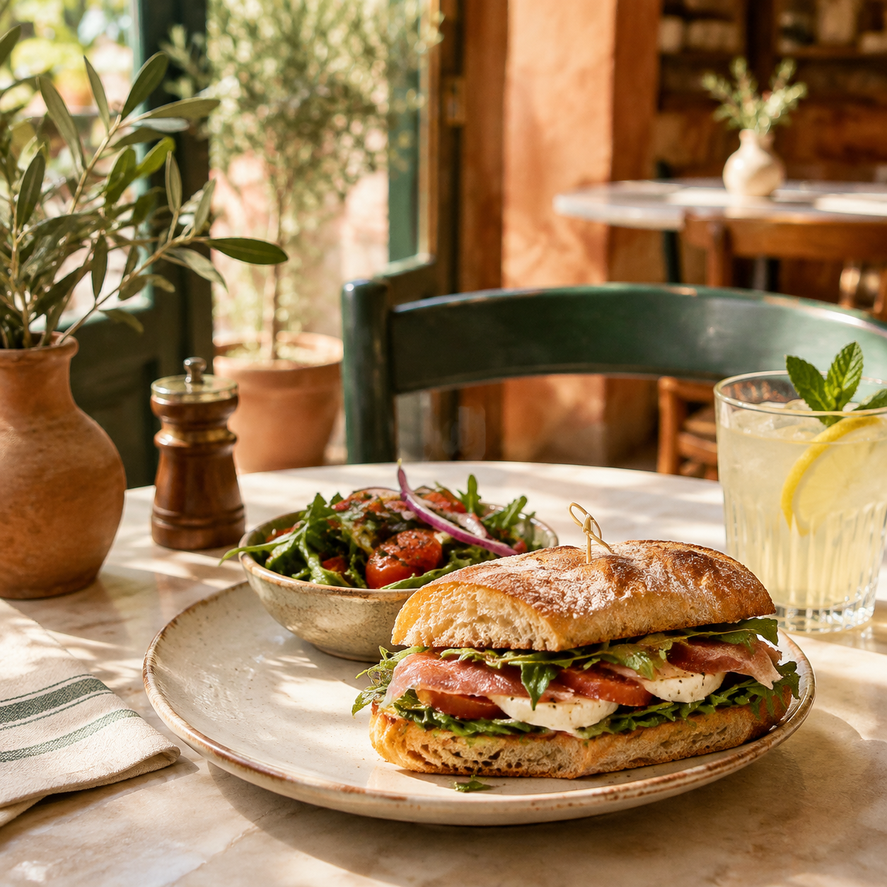 Panini and salad