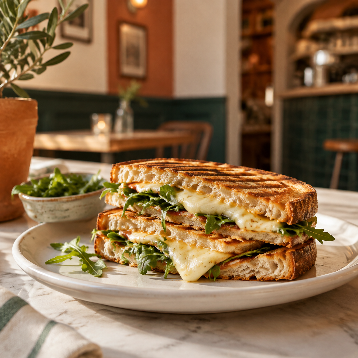 Toasted panini and filled rolls